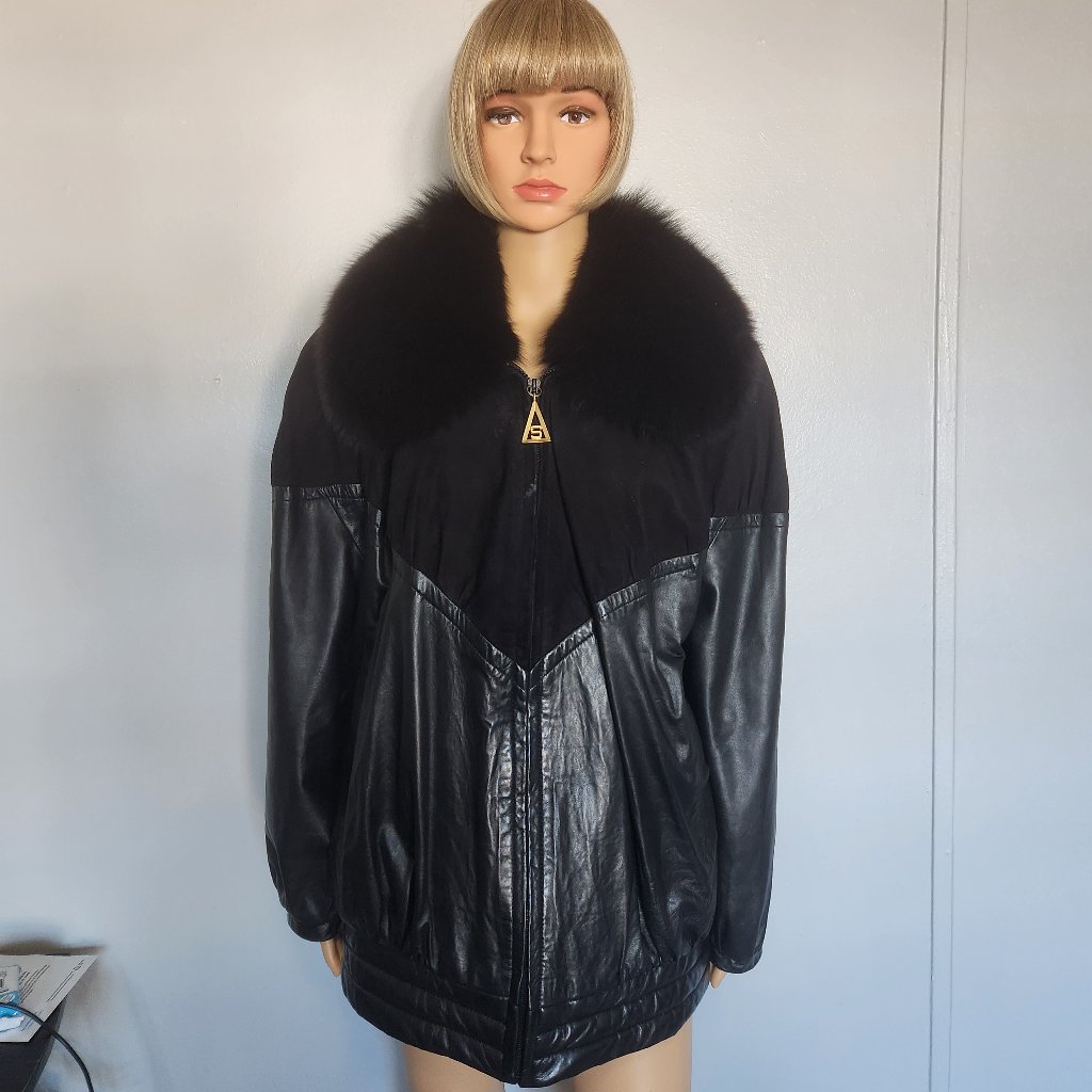 588 LeatherFox Fur Coat